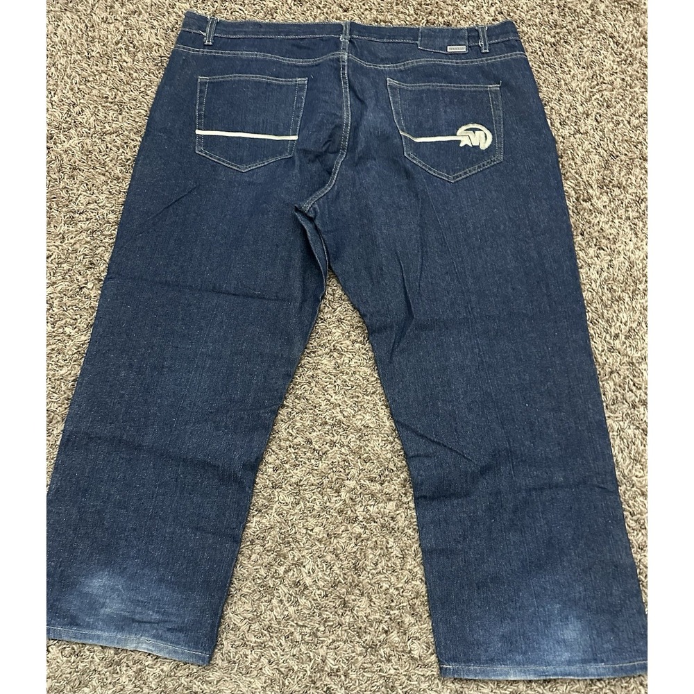 Vintage Mecca Jeans Denim Dark Wash Mens 46x32 Embroidered Pocket 90's Hiphop